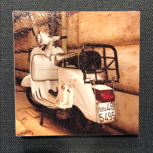 Vespa/ Fiat signed original petite paintings FAB!
